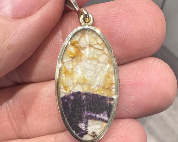 David Scott Walker - vintage 9ct gold Blue John pendant - Sheffield 2006
