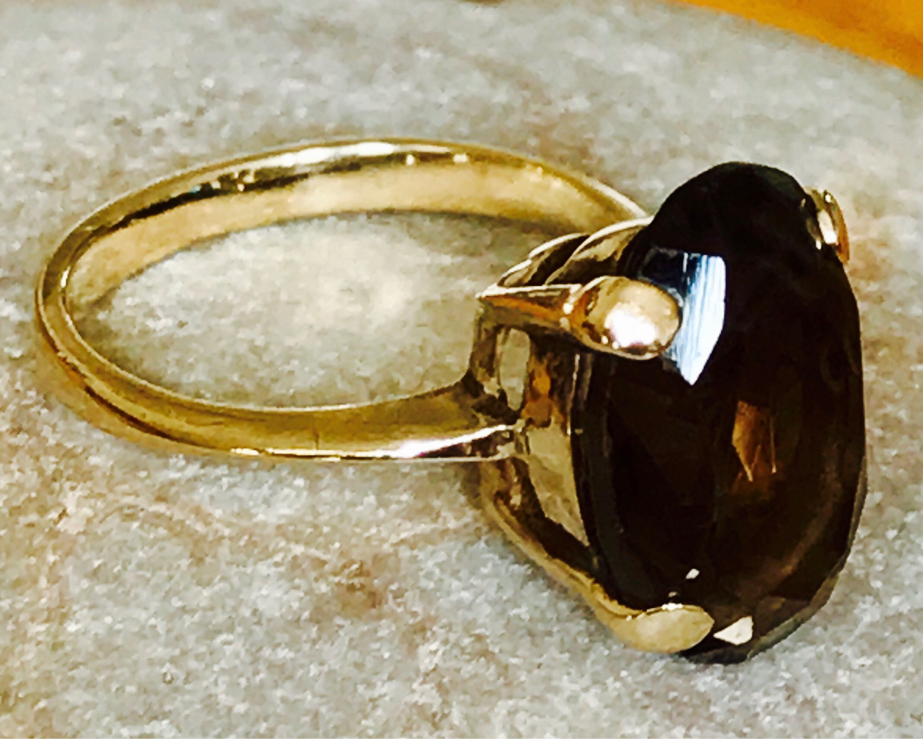 Vintage 9ct gold smokey Quartz ring