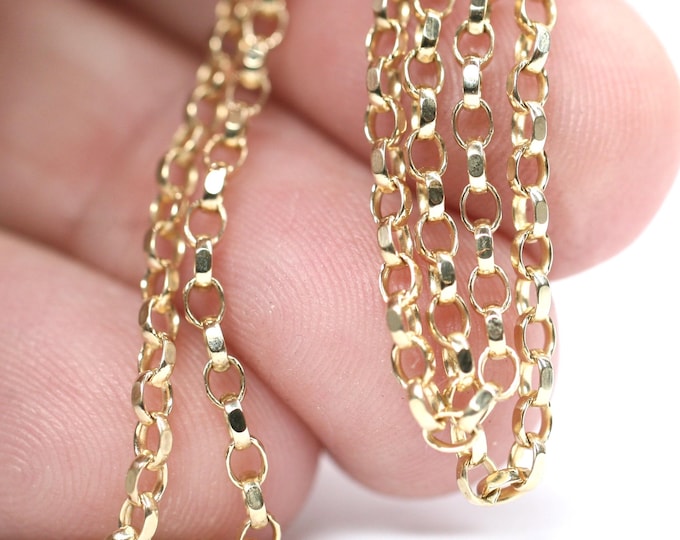 Vintage 20 inch 9ct gold cable link chain - fully hallmarked - 5.6gms