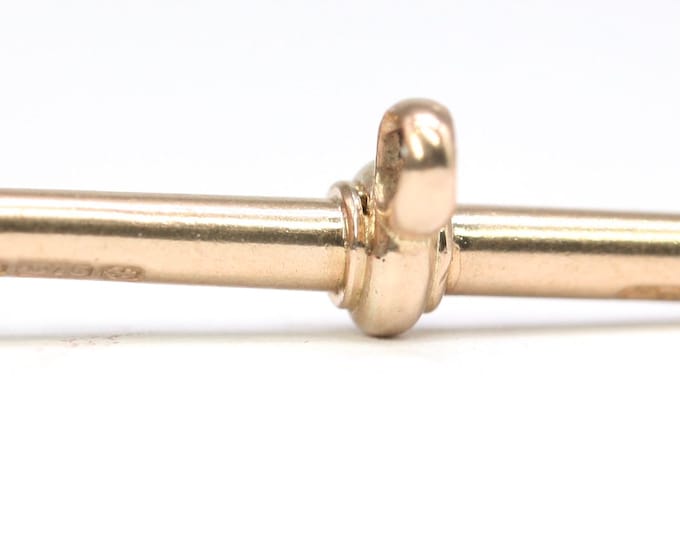 Victorian 9ct rose gold t-bar pendant - 38mm