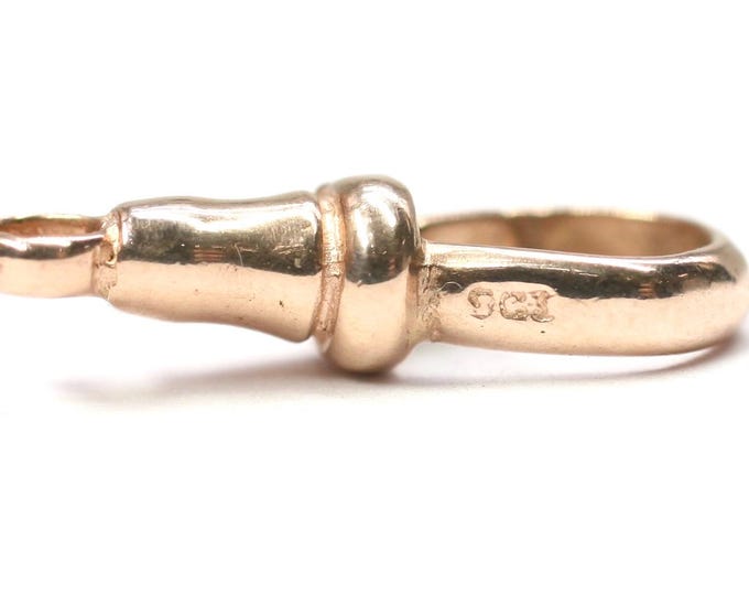 Antique 9ct rose gold dog clip - stamped 9CT - 20mm