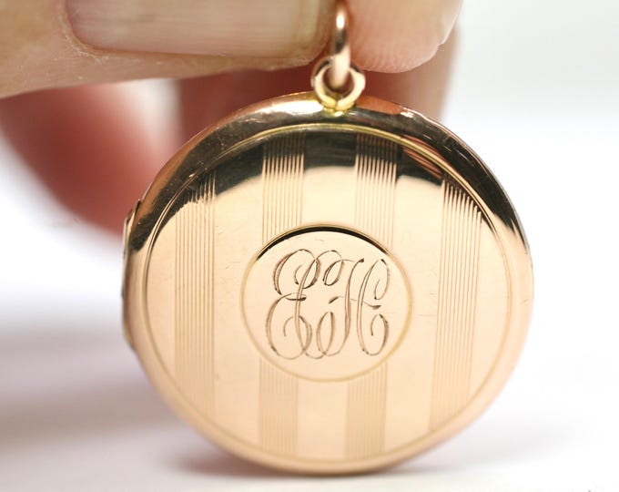 Edwardian 9ct rose gold double locket pendant - Chester 1909