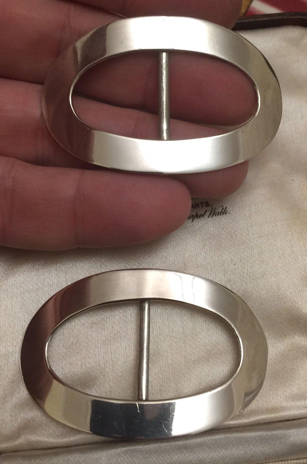 Superb antique Sterling silver shoe buckles hallmarked 1915