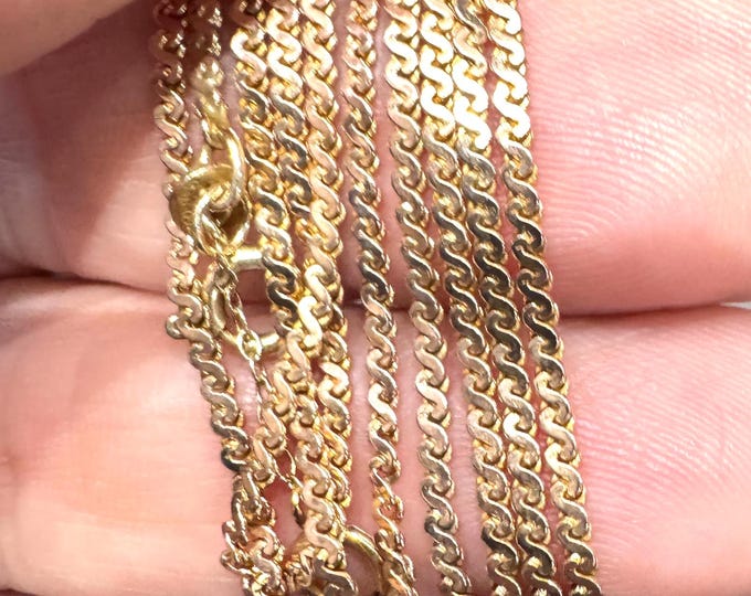 Vintage 23 inch 9ct gold S shaped link chain with safety chain - fully hallmarked - 5.8gms