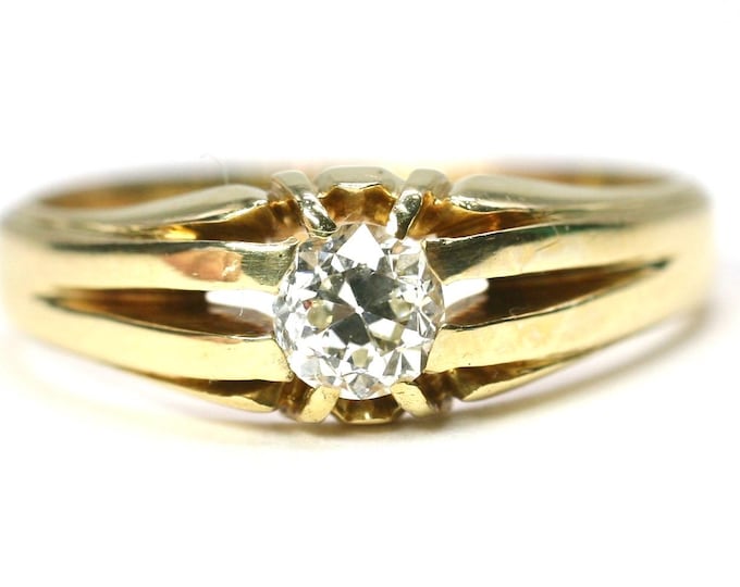 Superb Victorian 18ct gold Diamond Gypsy ring - hallmarked Birmingham 1891 - size U or 10 1/4