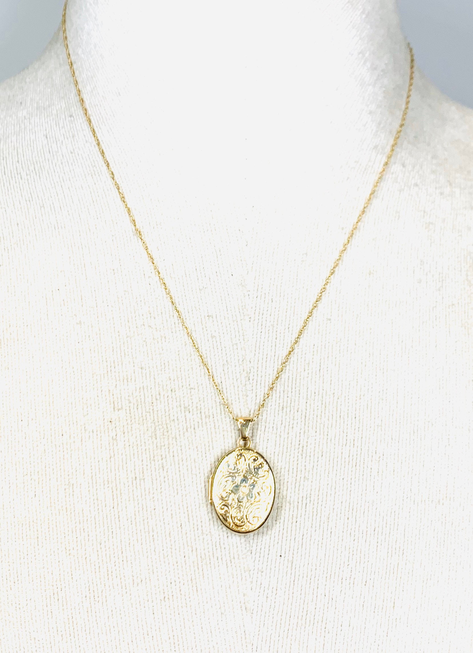 Superb vintage 9ct yellow gold double Locket 18 inch necklace - fully ...