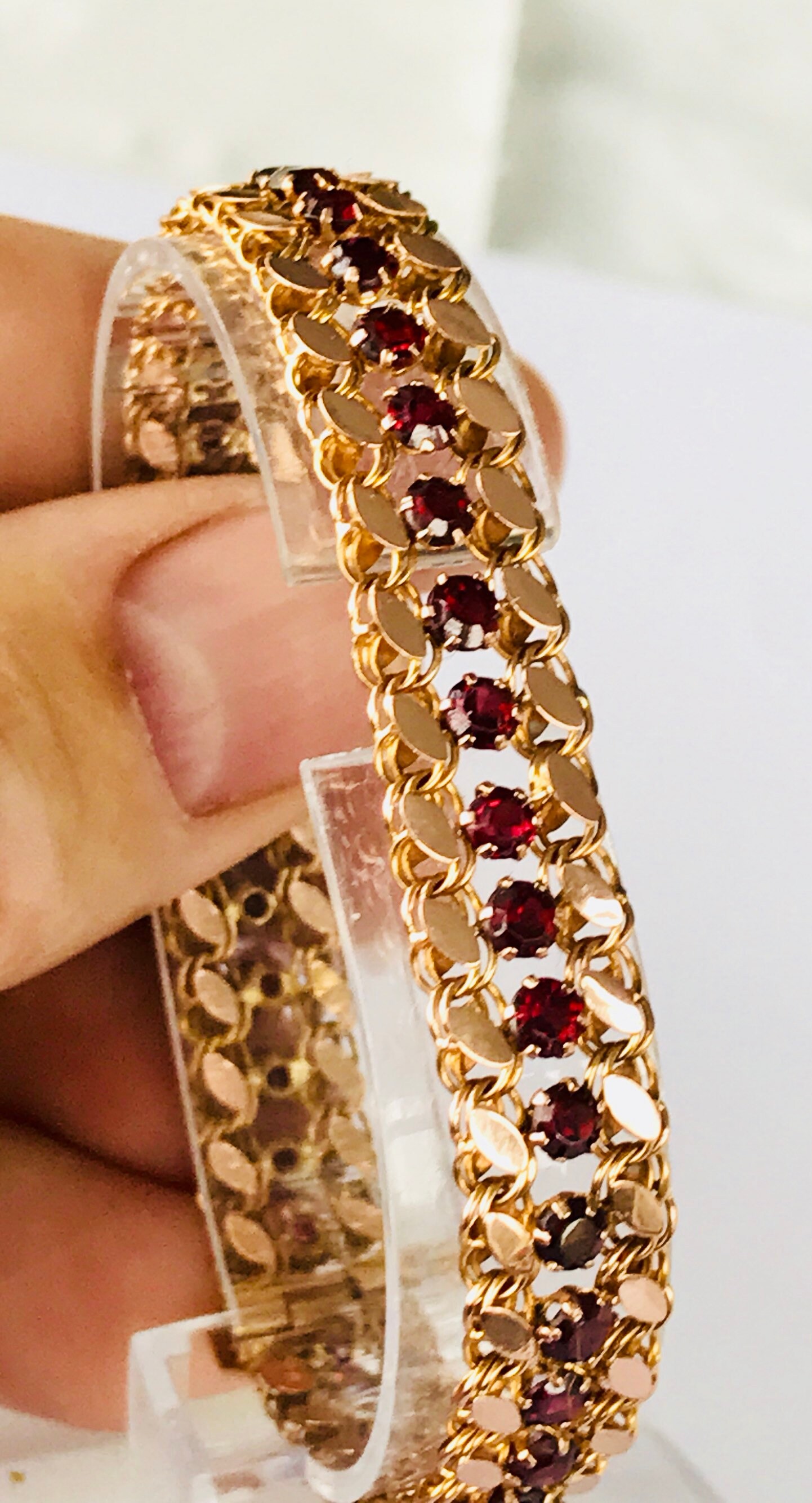 Superb antique 14ct rose gold Garnet bracelet ***Reserved***