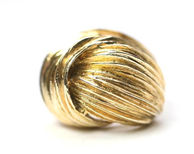 Superb heavy vintage 9ct gold statement ring - Birmingham 1977 - size M or US 6 - 11gms