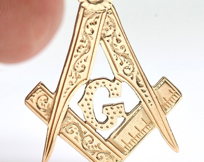 Superb Victorian 9ct rose gold Masonic fob pendant - Birmingham 1897