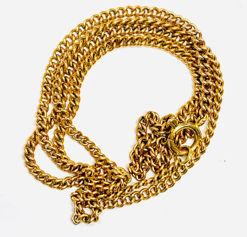 Vintage 9ct gold 16 inch fine curb link chain stamped 9C Etsy