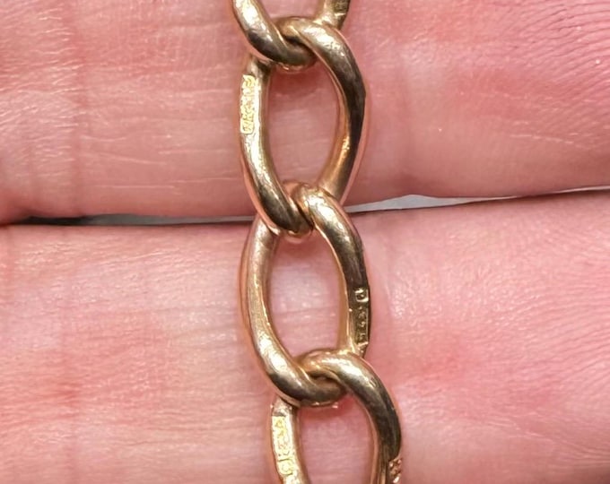 Antique heavy 3 inch 9ct rose gold large link Albert chain extension - fully hallmarked