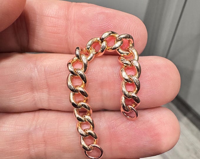 Antique 3 inch 9ct rose gold curb link chain extension / extender - 6.5gms