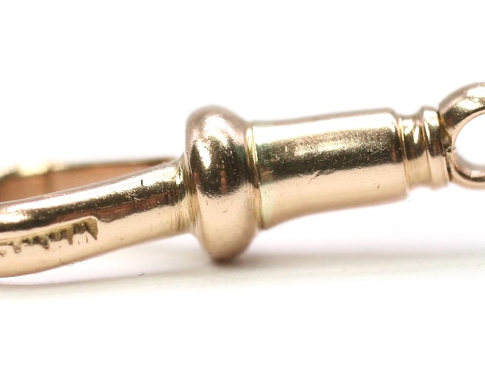 Antique 9ct rose gold dog clip - 21.6mm