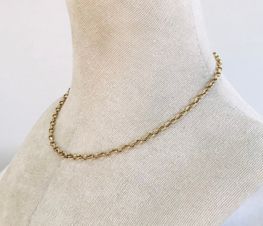 Stunning vintage 9ct yellow gold 16 inch chain fully hallmarked