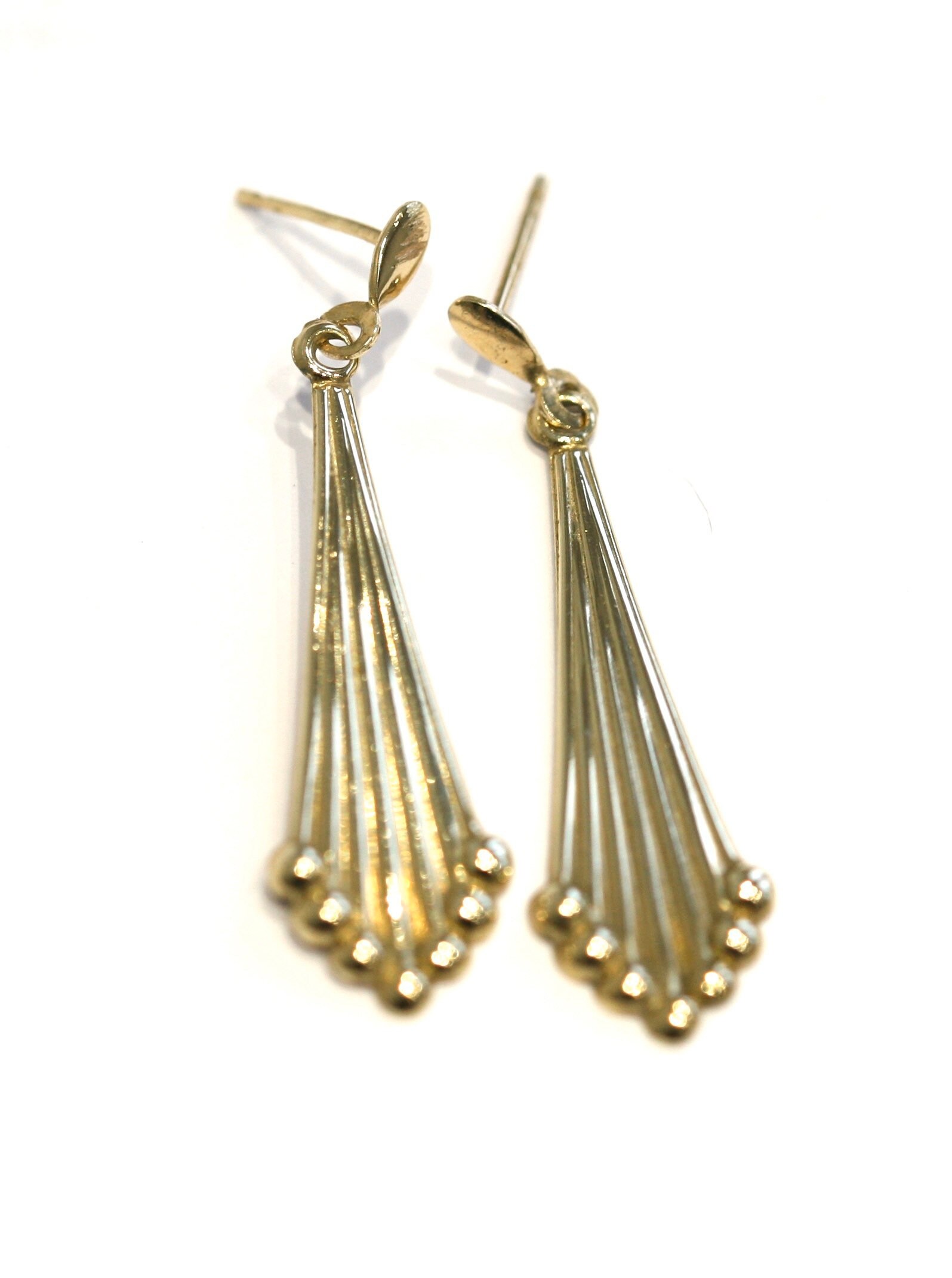 Vintage 9ct yellow gold dangle earrings