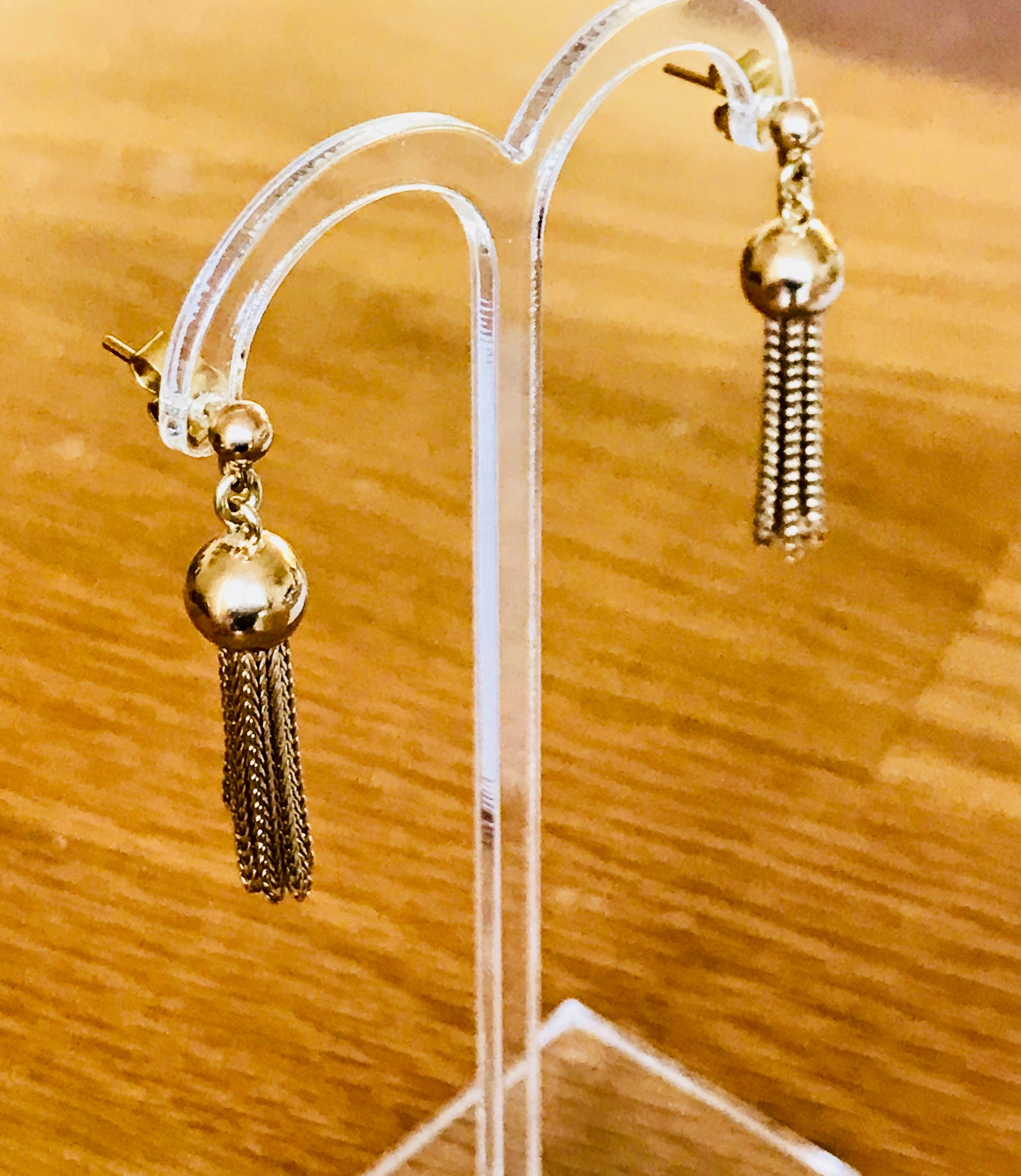 9ct gold tassel earrings deals