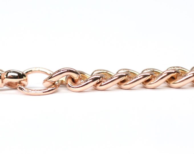 Antique 2 1/2 inch 9ct rose gold chain extender with dog clip