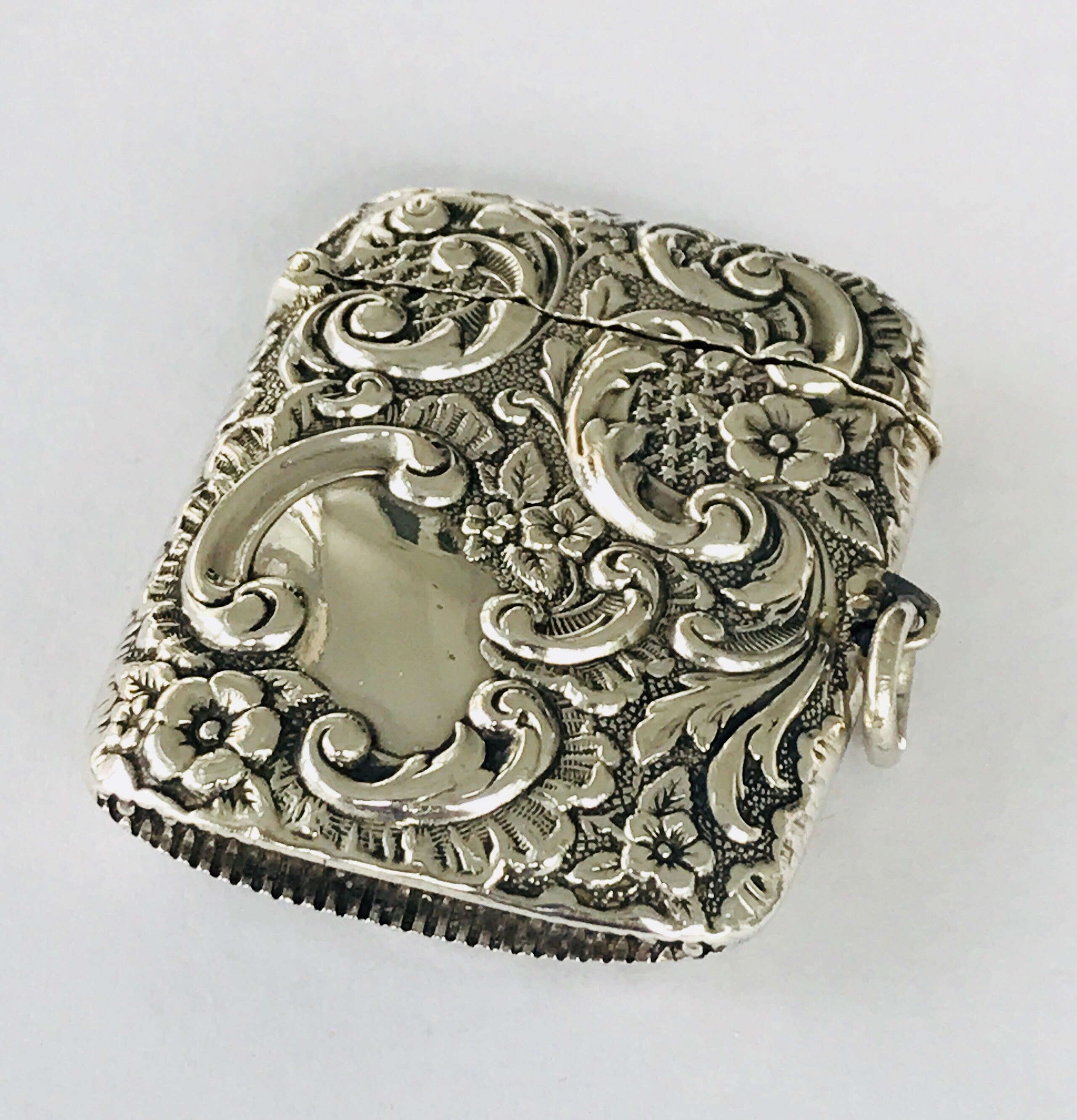 Stunning antique Victorian sterling silver Vesta match case ...