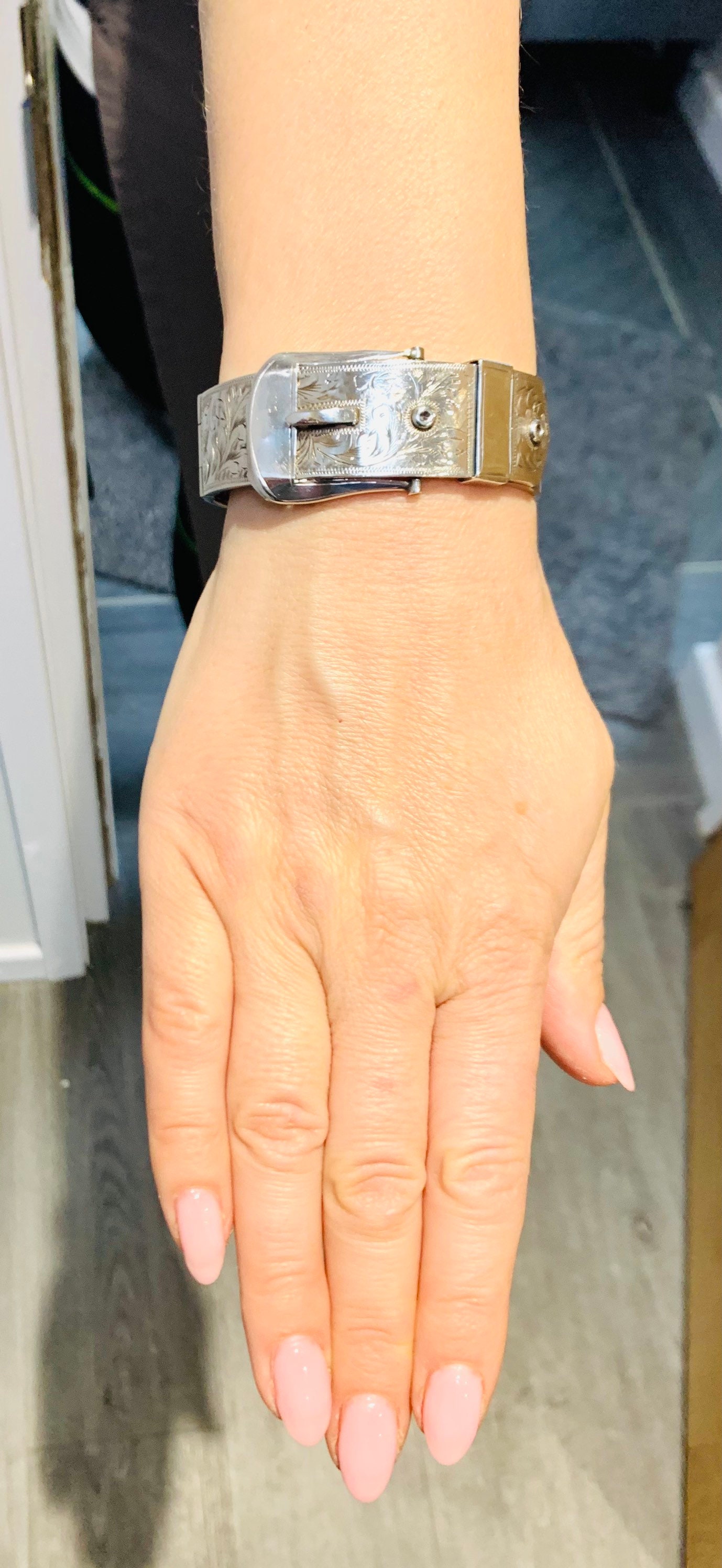 Sterling silver belt buckle bracelet cheap