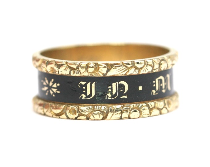 Superb William IV 18ct gold Mourning ring - London 1832
