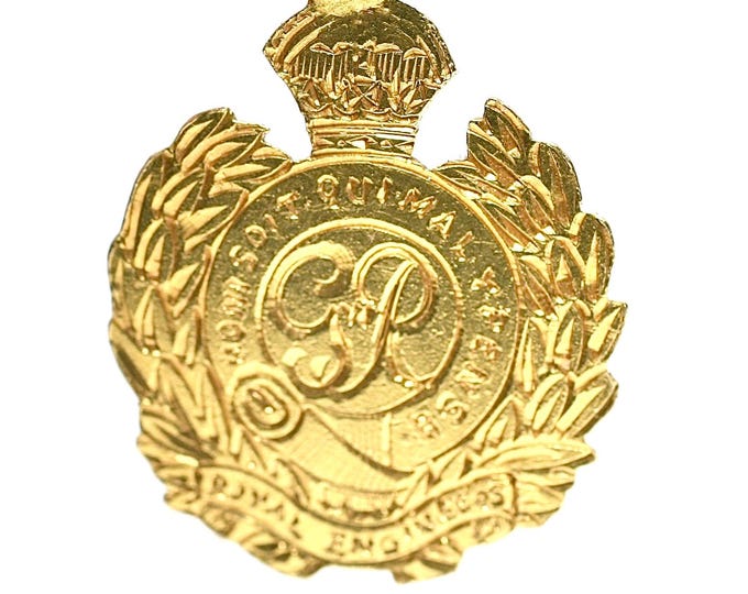 Vintage 9ct gold Royal Engineers charm