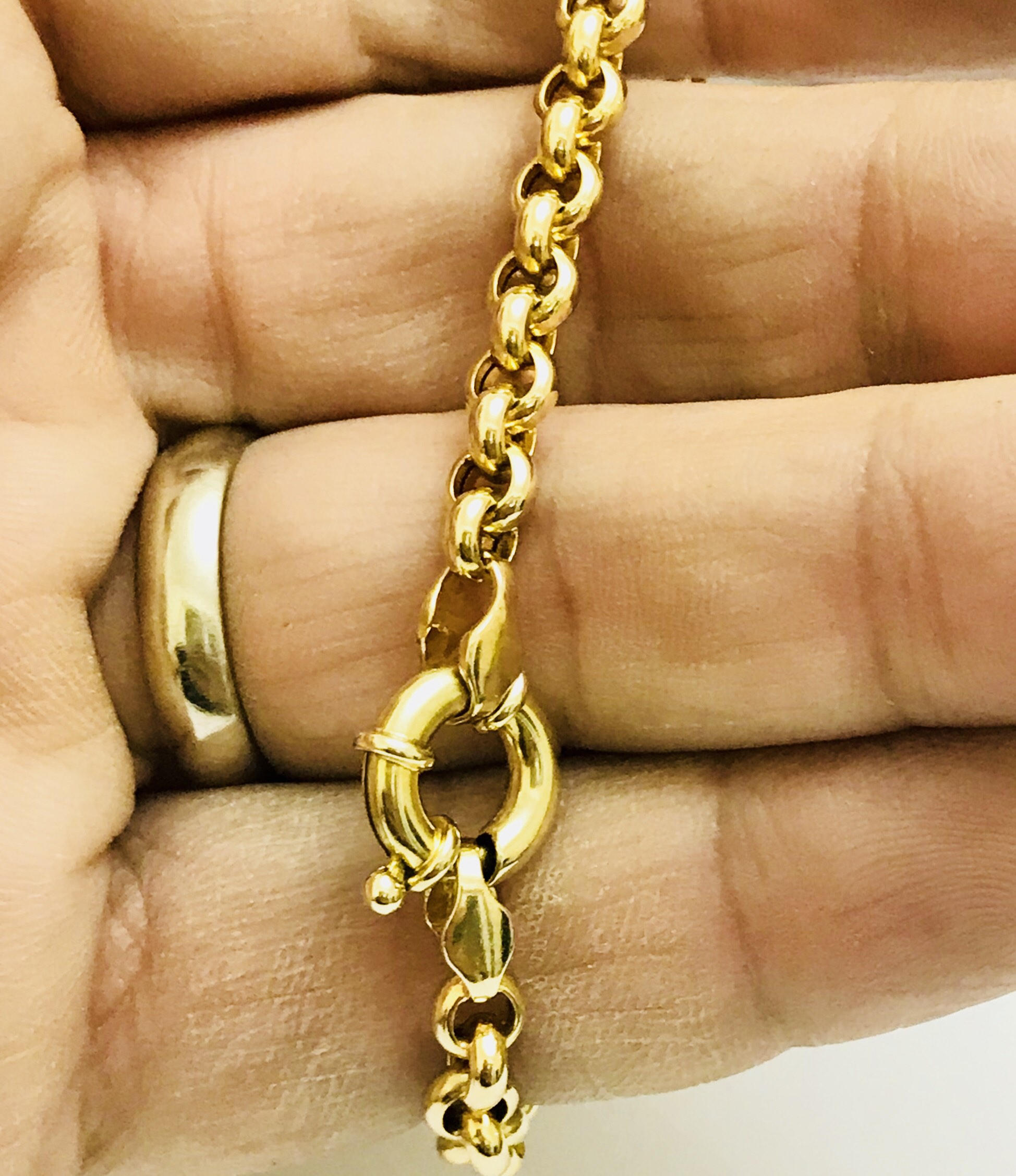 thumbnail image 2 of 9ct Gold Filled Gypsy Belcher Link Charm Bracelet For Women & Kids - 19cm 2 of 5
