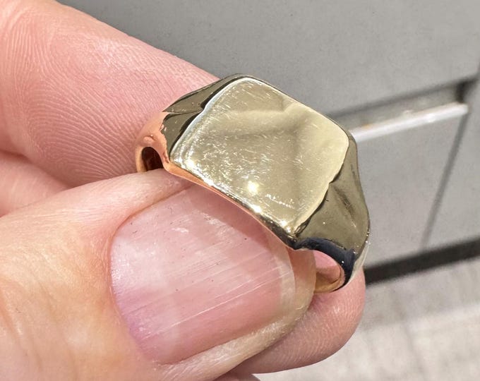 Vintage 9ct gold mens signet ring - Birmingham 1958 - size W or US 11 - 5.7gms