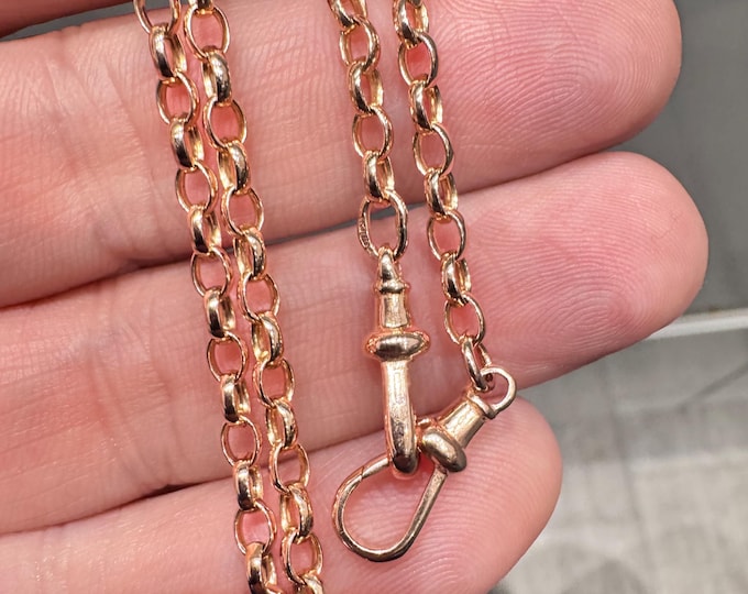 Vintage 16 1/2 inch 9ct rose gold belcher chain - fully hallmarked - 9.8gms
