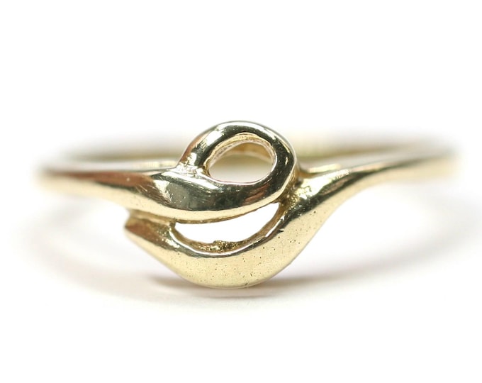 Vintage 9ct gold bypass ring - London 1991 - size O or US 7