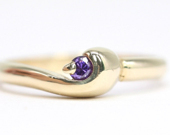 Superb vintage 14k gold Amethyst ring - size P or US 7 1/2