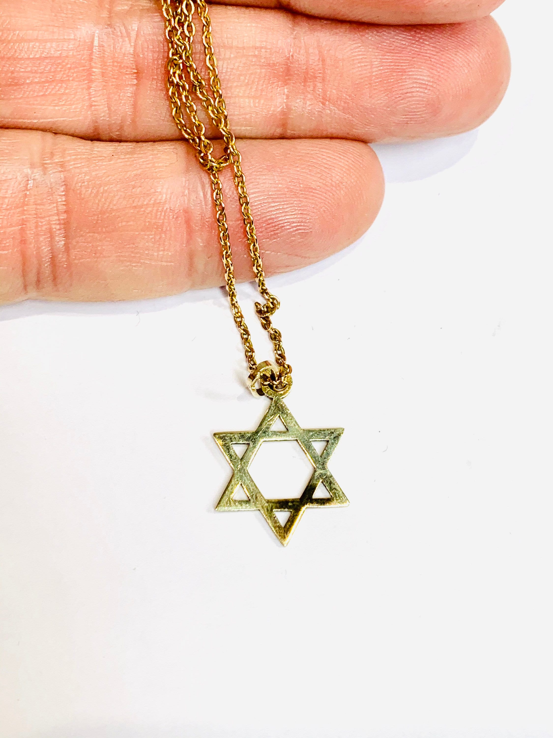 Mens Stainless Steel Star Of David Pendant Necklace Jewish Israel Silver  Judaica | eBay