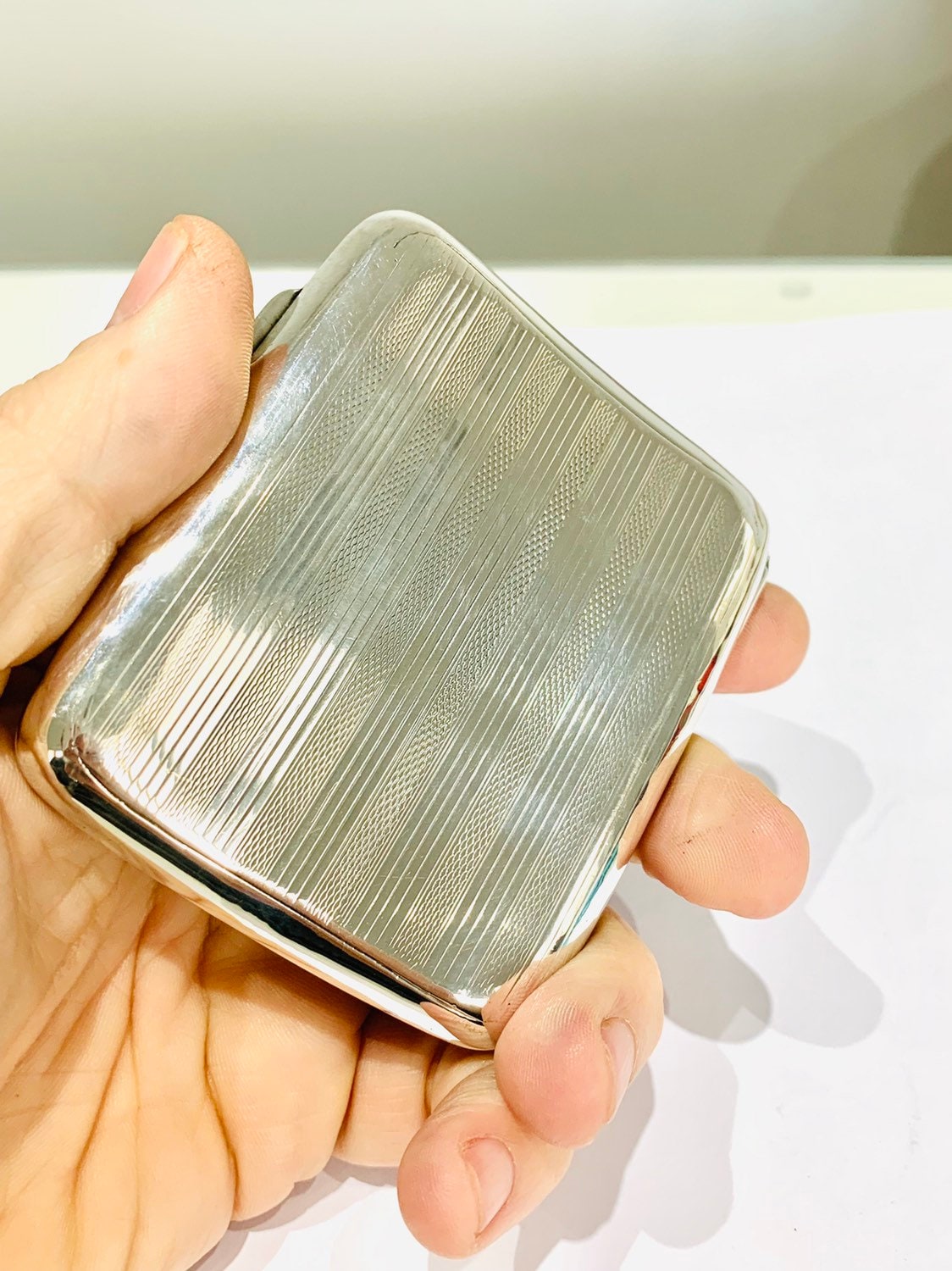 Superb antique Sterling Silver cigarette case - hallmarked Chester 1921