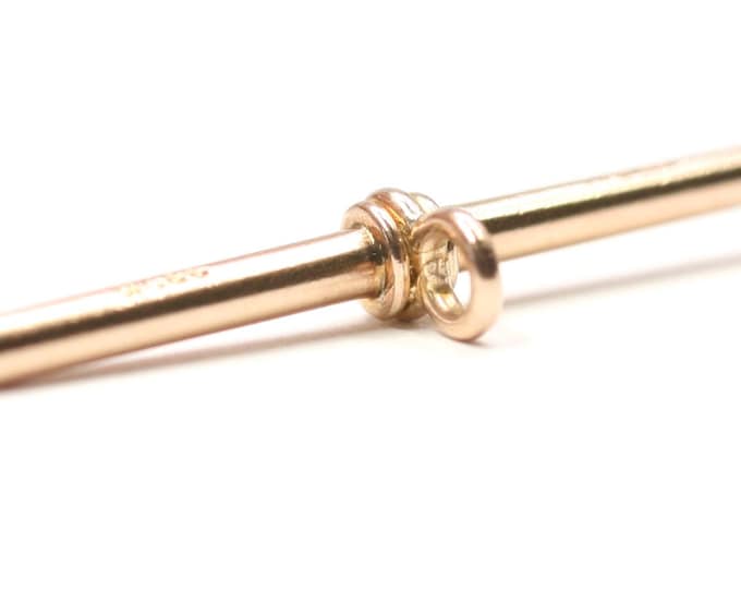 Antique 9ct rose gold t-bar pendant - hallmarked - 32.6mm