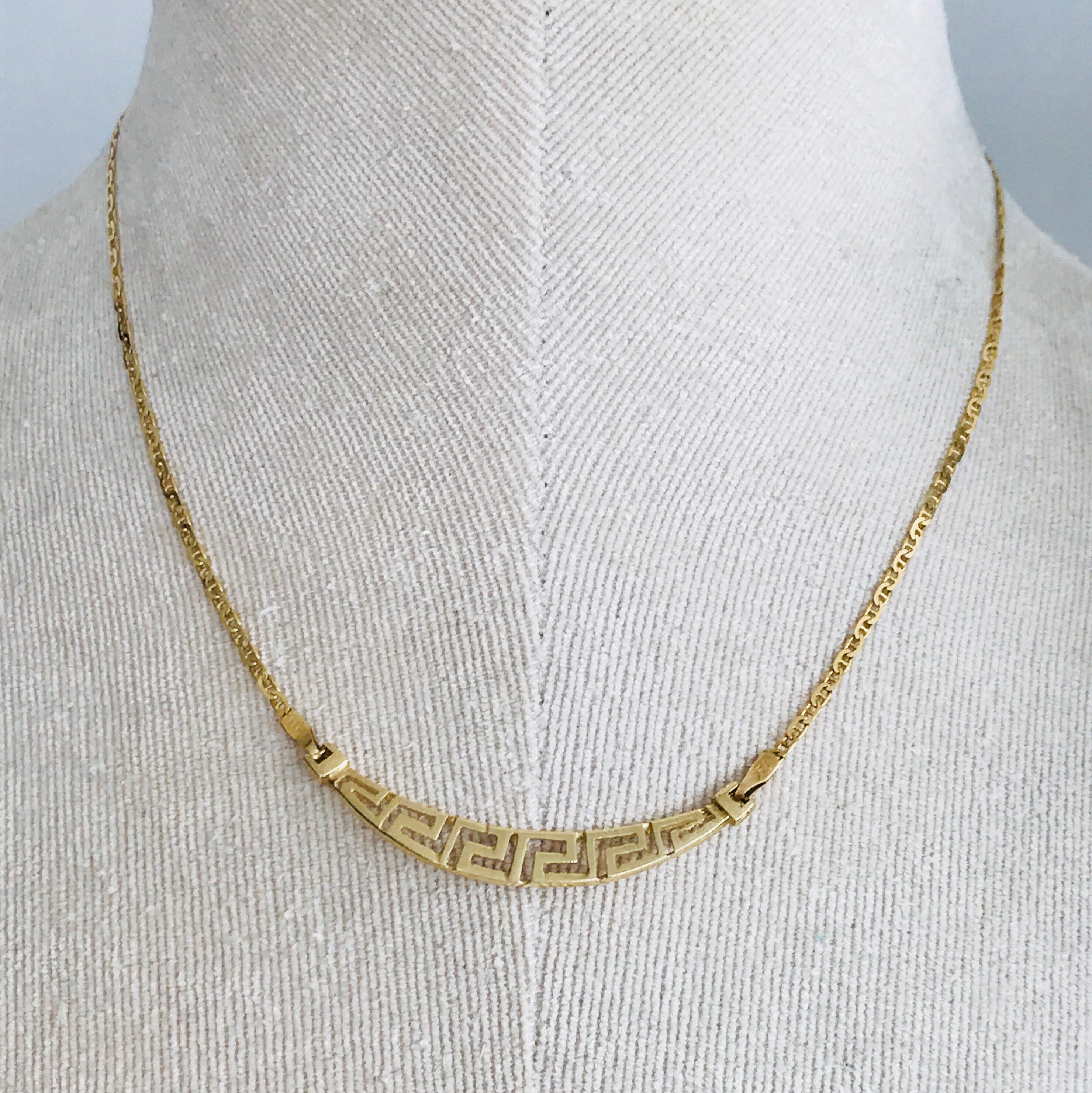 Greek Key Pendant Necklace – Peggy Li Creations