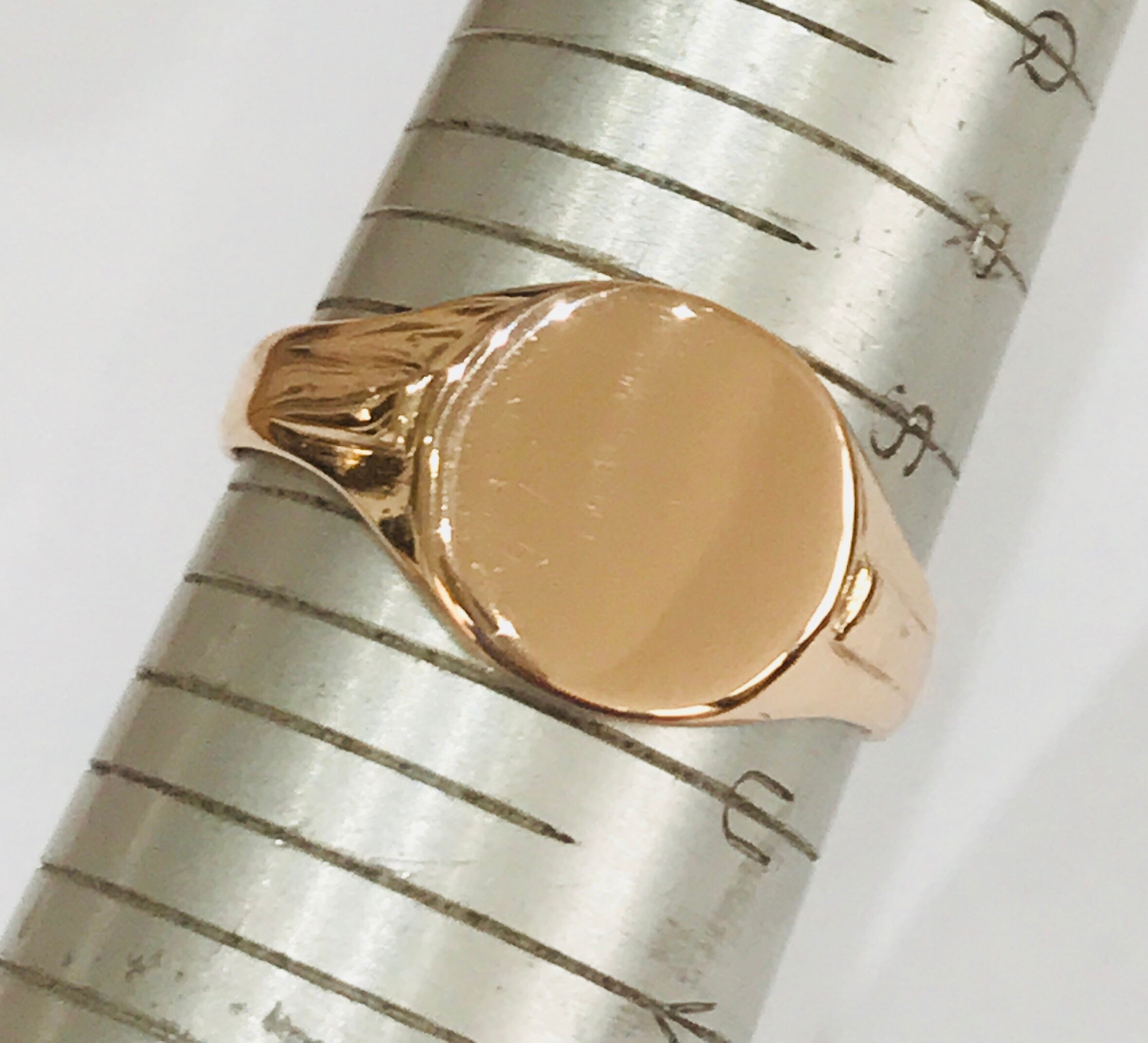 Stunning vintage 9ct rose gold men's signet ring