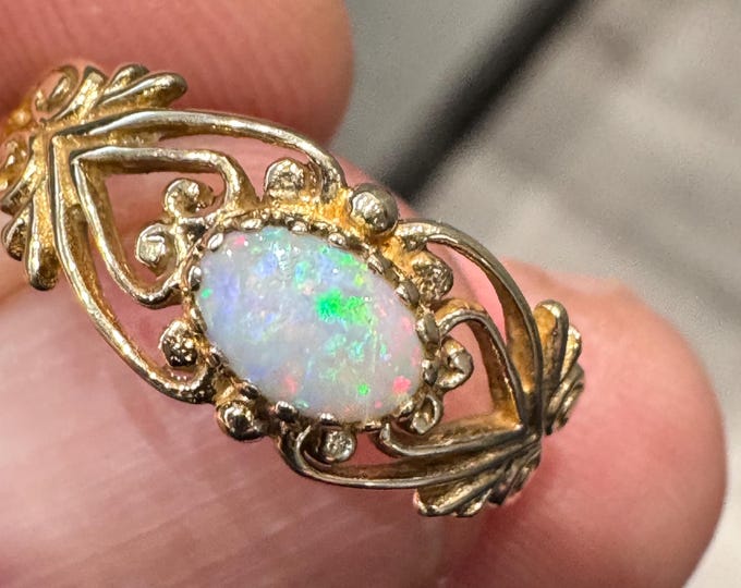 Stunning vintage 9ct gold Opal ring - Birmingham 1994 - size N