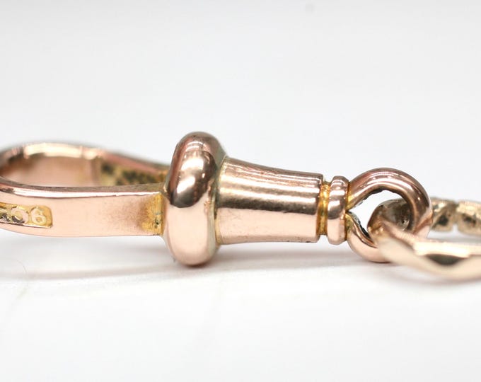 Antique 9ct rose gold dog clip with jump ring