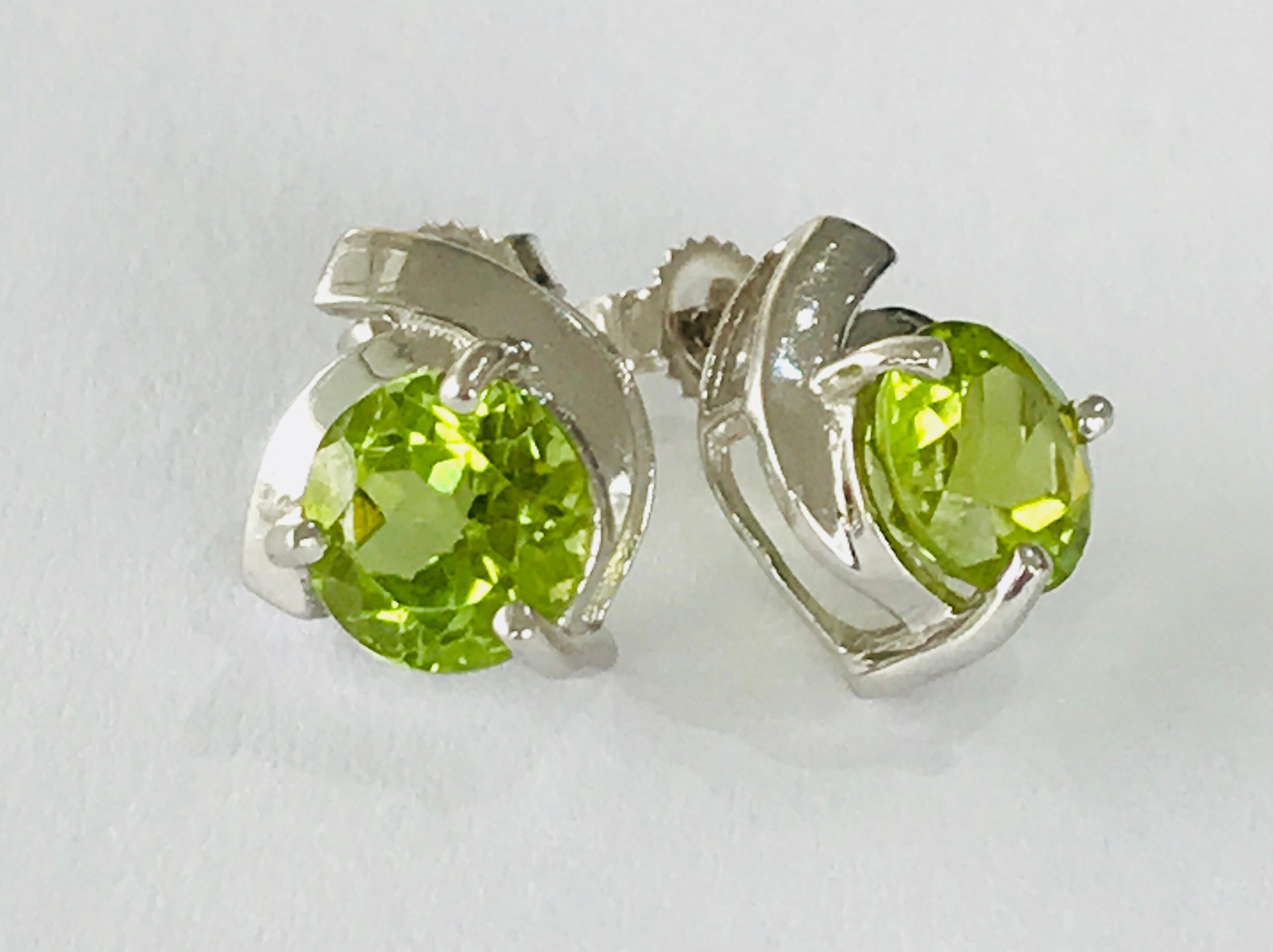 White gold peridot earrings Clearance