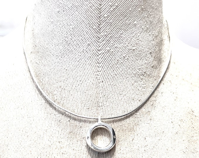 Superb vintage sterling silver and Diamond 16 / 20 inch necklace in the original presentation case - hallmarked Birmingham 2002