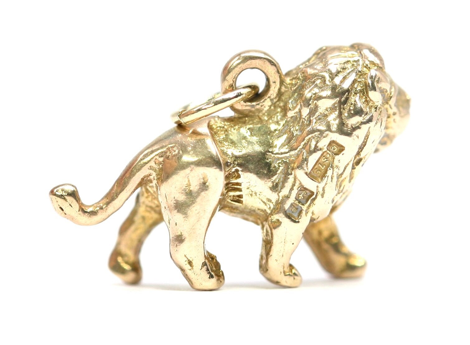 Superb vintage 9ct yellow gold Lion charm hallmarked Birmingham 1964