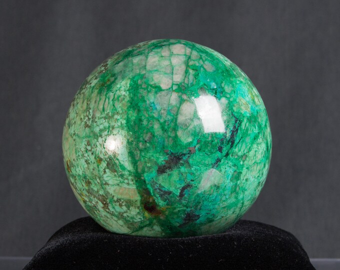 80mm Large Hand Made Natural Arizona Chrysocolla Malachite and Quartz Gemstone Ball Orb Arizona Chrysocolla Malachite Sphere