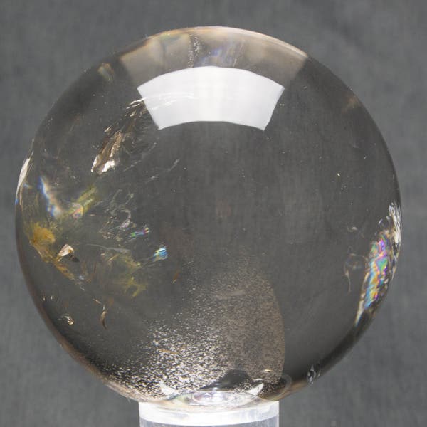 Natural Quartz Sphere, 110mm Large High Grade Quartz Crystal Ball with Phantoms, Orb, Colorless, Optical, Translucent [HD Video]