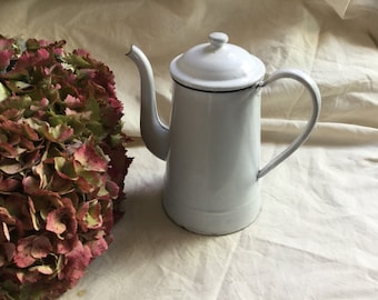 Vintage White Enamel Coffeepot