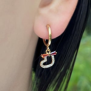 Hoop clip on earrings, no piercing earrings, invisible clip on earrings, earrings dangle, huggie clip on, gold clip on, cubic zirconia