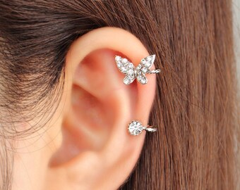 Butterfly Ear Cuff, Non Pierced, Fake Cartilage Earring