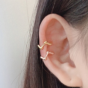 Ear cuff, no piercing, sterling silver, non pierced, non piercing, zigzag, cartilage earcuff, no pierce, rose gold, minimal, price for one