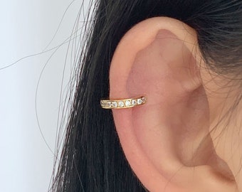 SALE Ear cuff no piercing, sterling silver, cubic zirconia, non pierced, earrings, cartilage earcuff, CZ, no pierce, rose gold, 925 silver