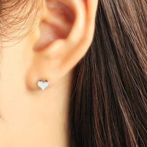 Surgical steel earrings, heart earrings, steel earrings, heart studs, tiny, earrings studs, surgical steel studs, minimal, rose gold, dainty