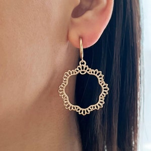 Gold clip on earrings, boho clip on earrings, hoop clip on, huggie clip on, cut out earrings, statement clip on, invisible clip on, wedding