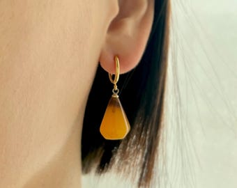 Clip On Earrings | Non Pierced Hoops | Hoop Clip On | Geometric Cone | Huggie Clip On Earrings | No Pierce Earrings | NF-34